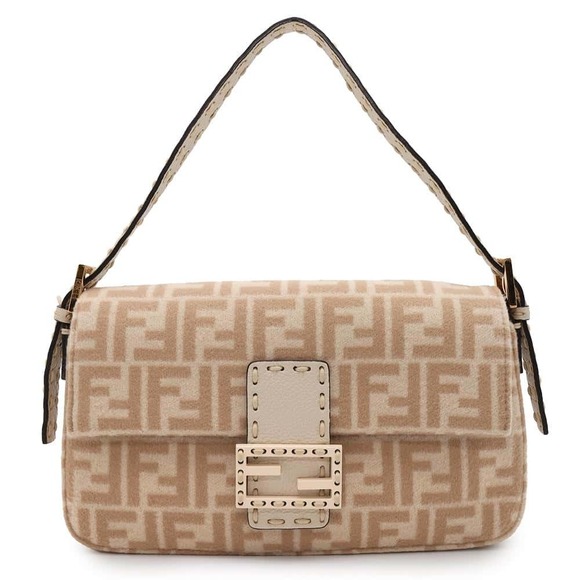 Fendi Handbags - Fendi Zucca Baguette Wool Handbag